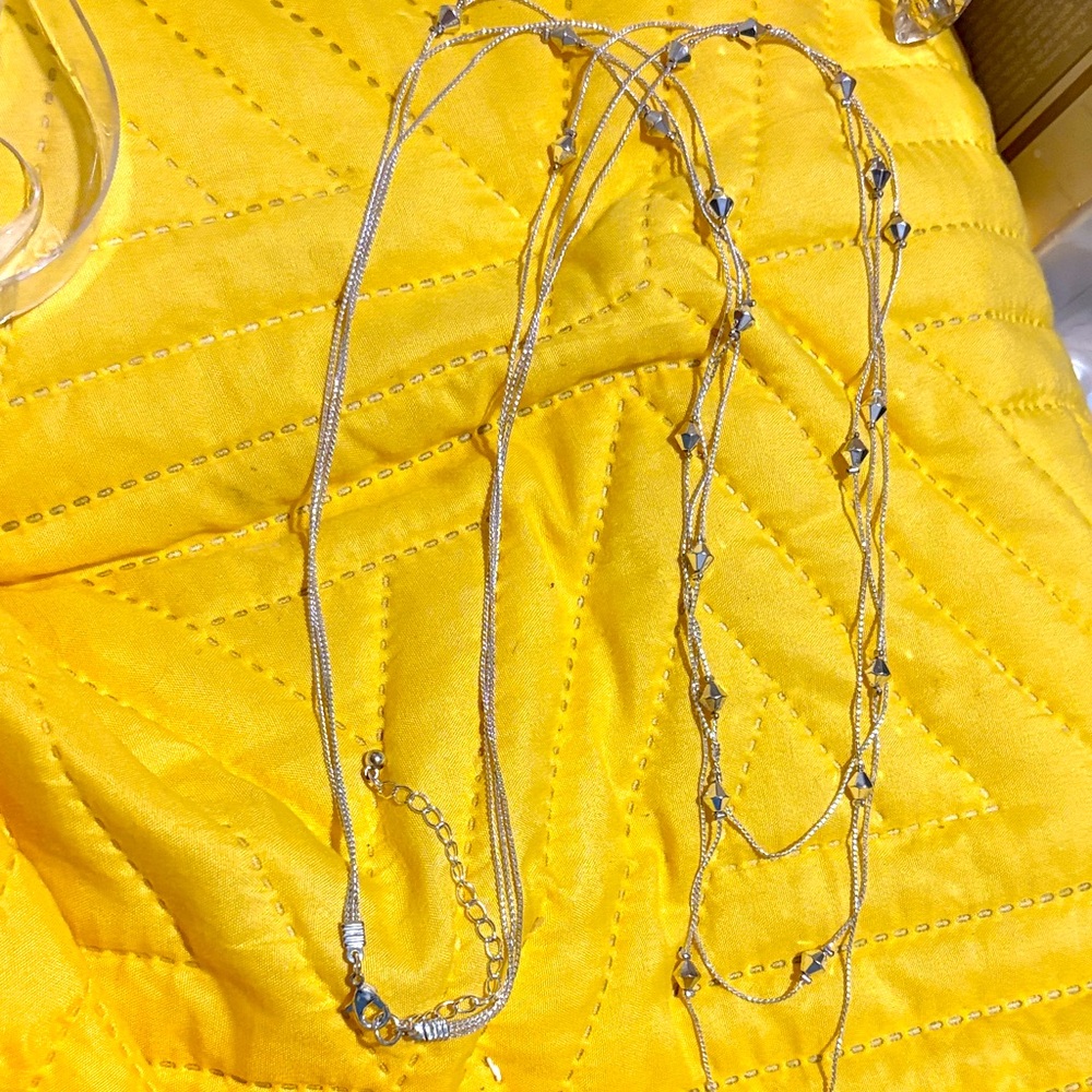 Silver Multi-Strand Layered Necklace - Women Jewelry